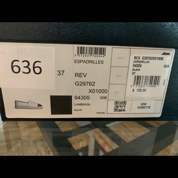 CHANEL ESPADRILLES Lambskin Leather Black size 37 - Picture 5 of 6